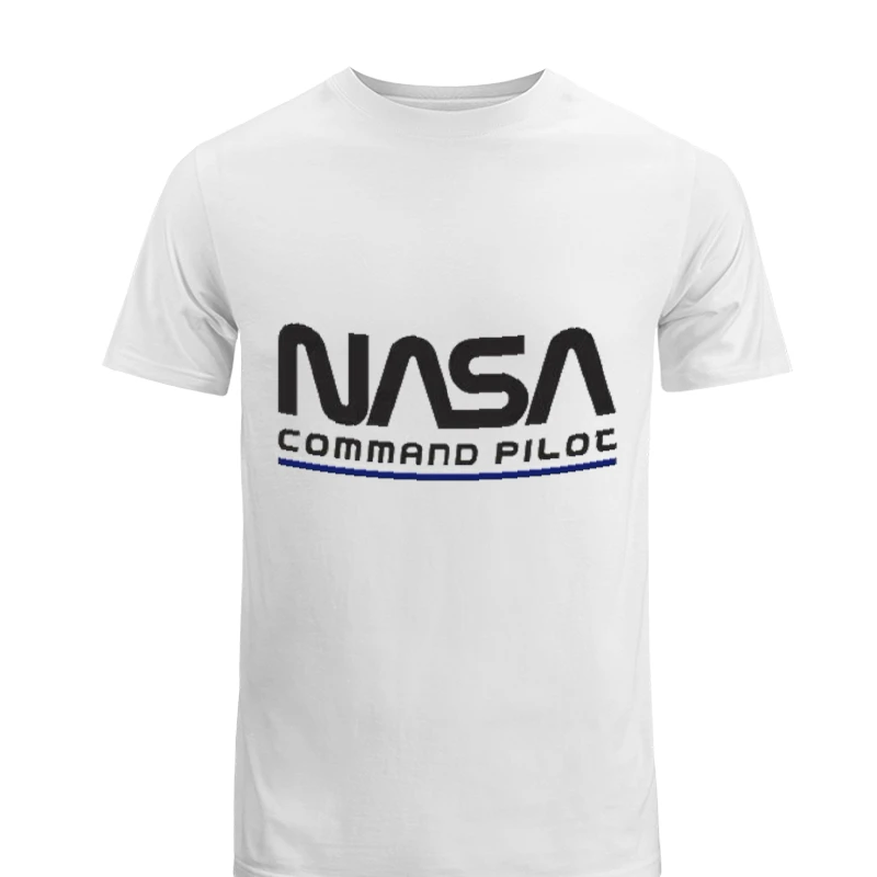 Nasa Command Pilot Design, Nasa Funny Pilot Graphic-White - Men's Fashion Cotton Crew T-Shirt