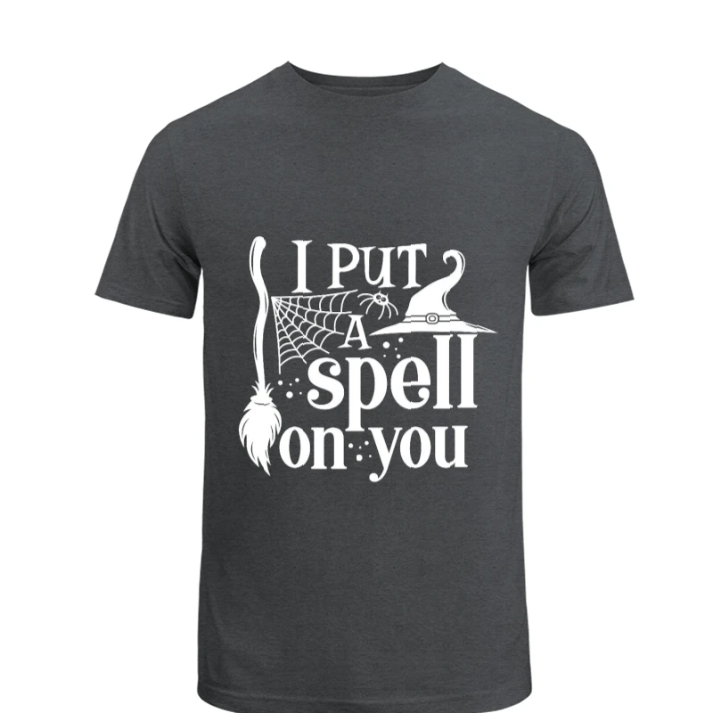 Halloween, I Put a Spell on You, Halloween, Halloween, Halloween, Funny, Fall, Witch- - Men's Fashion Cotton Crew T-Shirt