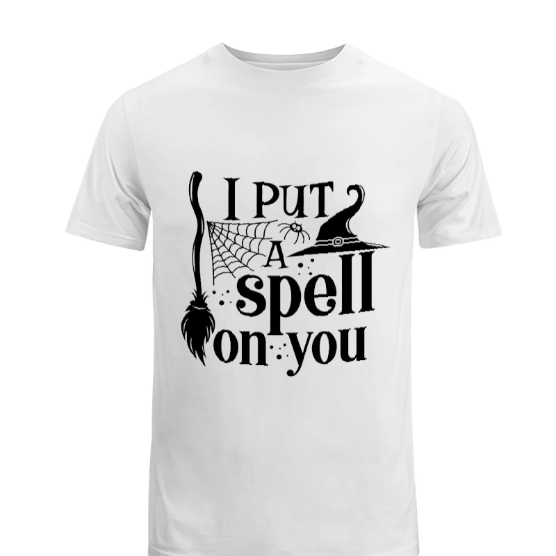 Halloween, I Put a Spell on You, Halloween, Halloween, Halloween, Funny, Fall, Witch-White - Men's Fashion Cotton Crew T-Shirt