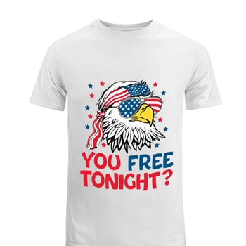 You Free Tonight Tee, 4th Of July Design T-shirt, USA Flag Clipart shirt, USA Proud Graphic tshirt, Happy 4th July Tee, Freedom Design T-shirt,  Independence Day Design Men's Fashion Cotton Crew T-Shirt