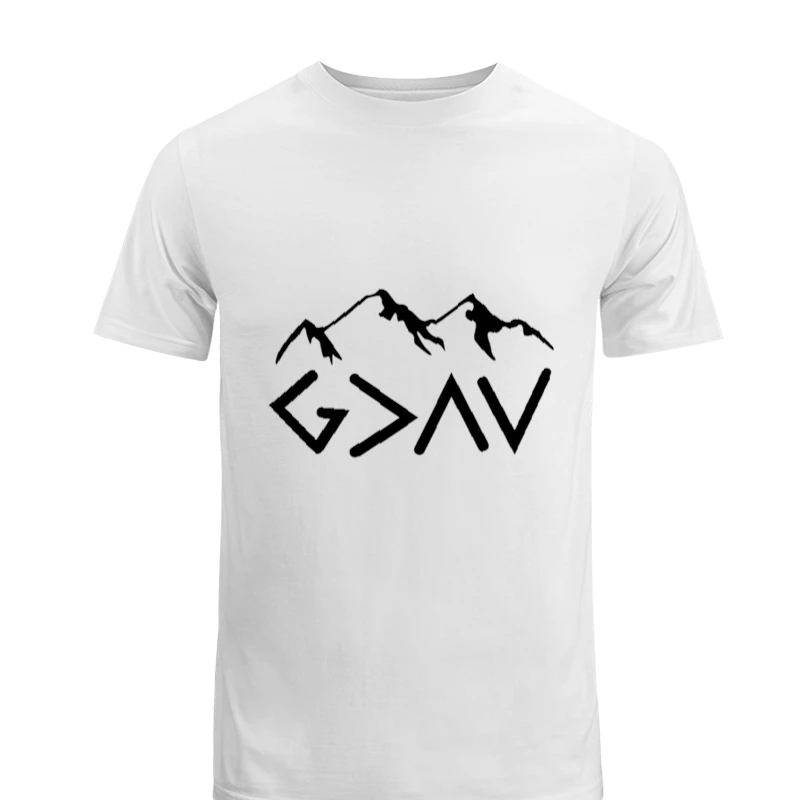 God Is Greater, Christian, God For Women, God For Men, God Is Greater Than The Highs And Lows-White - Men's Fashion Cotton Crew T-Shirt