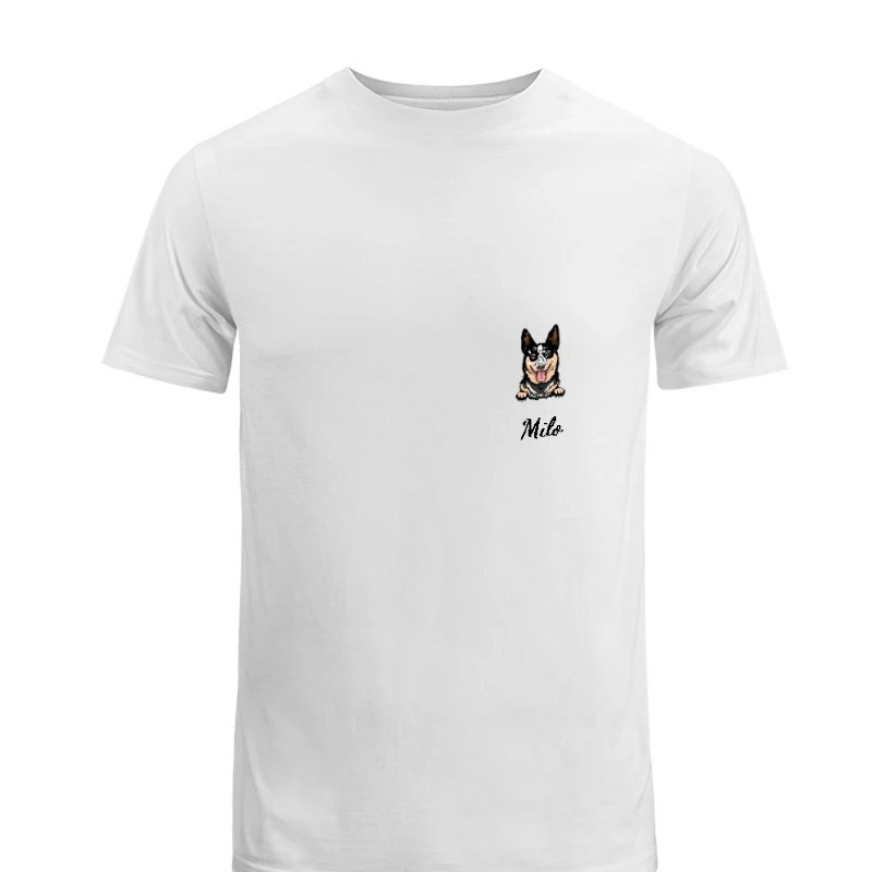Custom Pet Shirt Pet Photo and  Name Custom Dog, Personalized Dog, Custom Dog -White - Men's Fashion Cotton Crew T-Shirt