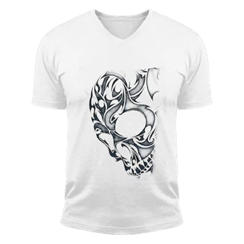 Skull art design Tee, skull graphic T-shirt, skull art personality design Unisex Fashion Short Sleeve V-Neck T-Shirt