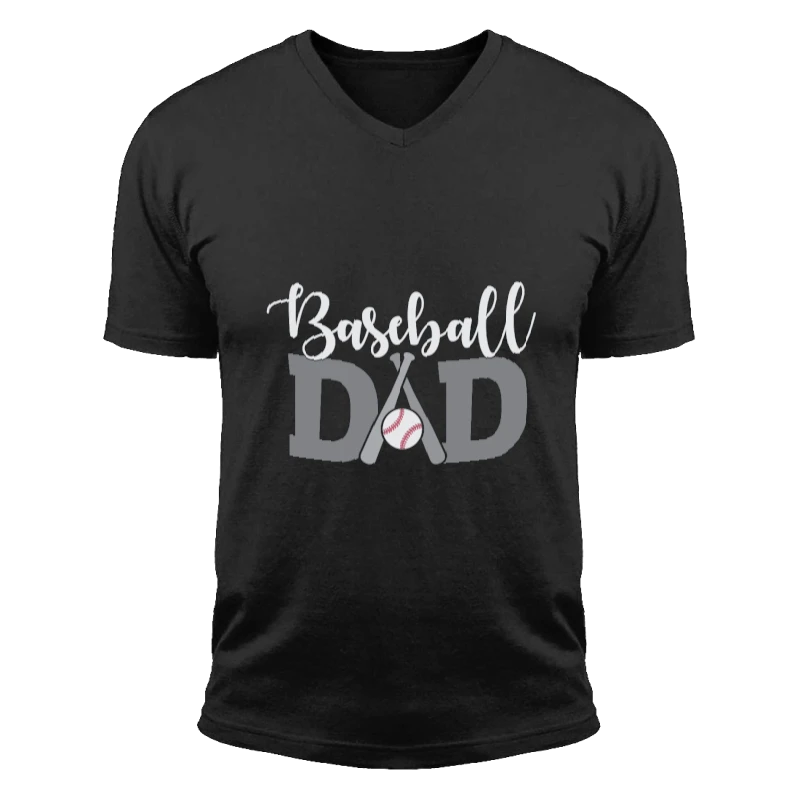 US BaseBall, Baseball Dad Design, Baseball Fan Dad, Dad Baseball Outfit, Fathers Day Gift For Baseball Dad, Gift For Baseball Dad, Sports Dad- - Unisex Fashion Short Sleeve V-Neck T-Shirt