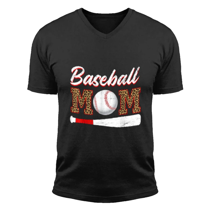 Baseball Mom Clipart, mother day Graphic, Baseball Mom Design- - Unisex Fashion Short Sleeve V-Neck T-Shirt