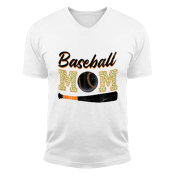 Baseball Mom Clipart Tee, mother day Graphic T-shirt,  Baseball Mom Design Unisex Fashion Short Sleeve V-Neck T-Shirt