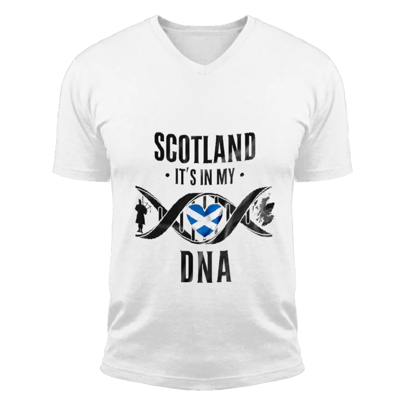 Scotland  Scottish heritage Tee  Scotland Tee  Birthday Gift-White - Unisex Fashion Short Sleeve V-Neck T-Shirt