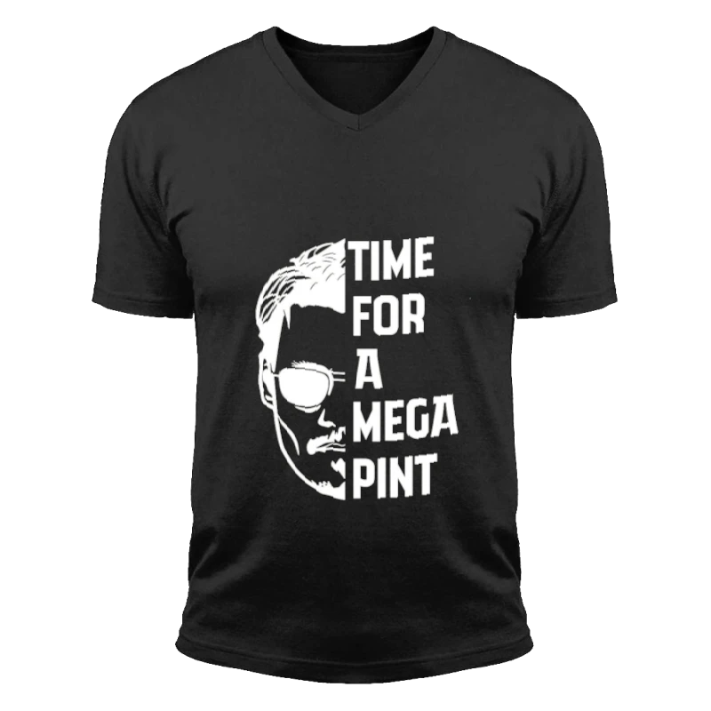 Time For a Mega Pint  / Johnny Depp / Justice for Johnny Depp / Sarcastic  / Wine Lover- - Unisex Fashion Short Sleeve V-Neck T-Shirt