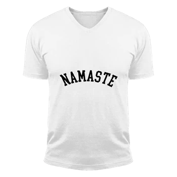 Ladies yoga Tee,  Namaste fitness pilates comfortable soft gym workout gift idea Unisex Fashion Short Sleeve V-Neck T-Shirt