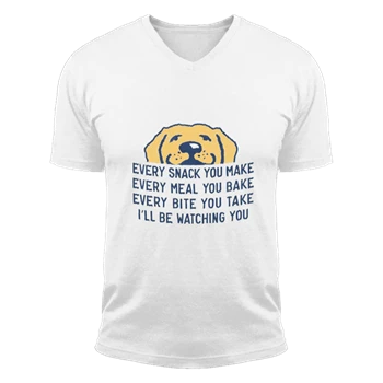 I'll Be Watching You Dog Unisex Fashion Short Sleeve V-Neck T-Shirt