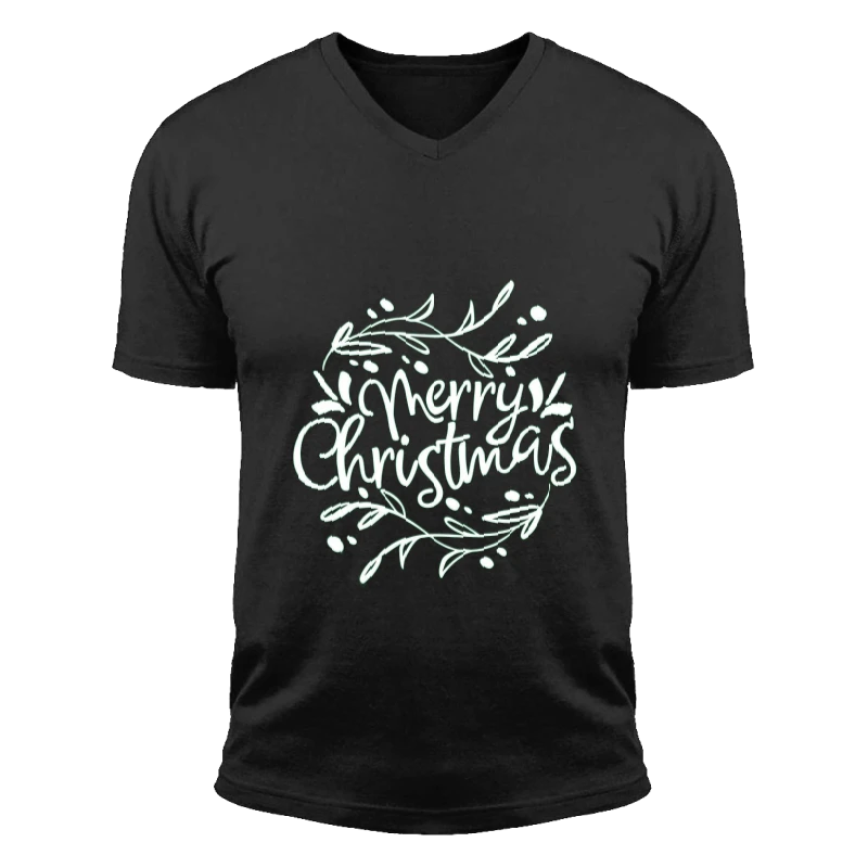 Christmas clipart, Merry Christmas Design, Merry xmas graphic,Matching Christmas- - Unisex Fashion Short Sleeve V-Neck T-Shirt