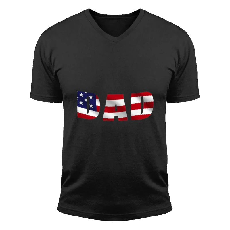 Copy of 4th of July, American Dad, 4th of July Dad, Freedom, Fourth Of July, Patriotic, Independence Day- - Unisex Fashion Short Sleeve V-Neck T-Shirt