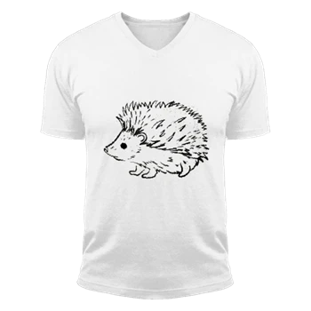 Cute Hedgehog Pocket Tee, Pocket T-shirt, Hedghehog Shirt, Hedgehog Tee, Cute drawing T-shirt, Hipster Shirt, Graphic Tee,  hipster Unisex Fashion Short Sleeve V-Neck T-Shirt