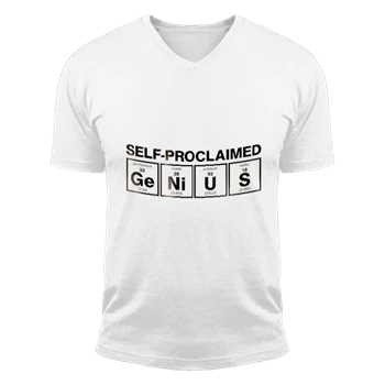 Self Tee, Proclaimed T-shirt, Funny Chemical Clipart Shirt, Cute Chemistry Unisex Fashion Short Sleeve V-Neck T-Shirt