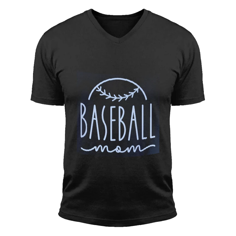 Baseball Mom Design,Baseball Graphic, Silhouette, Baseball Mom Cool- - Unisex Fashion Short Sleeve V-Neck T-Shirt