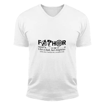 Fathor Design Tee, Like Dad Just Way Mightier T-shirt, Father Avengers Shirt, Father Is A Superhero Tee, Father Strong like Thor T-shirt, Thor Dad papa Unisex Fashion Short Sleeve V-Neck T-Shirt