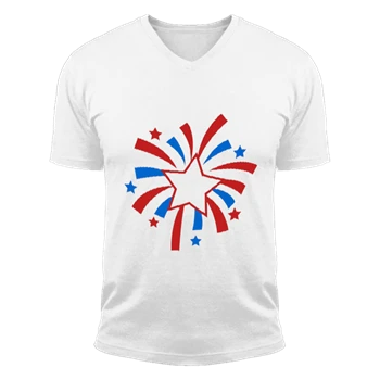 4th Of July Tee, Independence Day T-shirt, Fourth Of July Shirt, Patriotic Tee, God Bless America T-shirt, American Flag Shirt,  Red White Blue Unisex Fashion Short Sleeve V-Neck T-Shirt