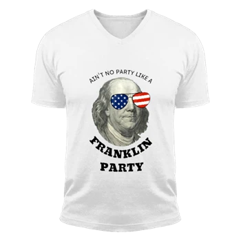 4th Of July Tee, Independence Day T-shirt, 4th Of July Gift Shirt, Benjamin 4th Of July Party Tee,  Benjamin Franklin Men Women Usa Flag Unisex Fashion Short Sleeve V-Neck T-Shirt