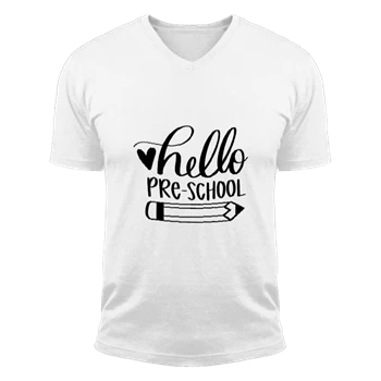 Hello Pre Tee, school T-shirt, First Day Of School Shirt, Back To School Tee, Back To School T-shirt, Pre Shirt, school Tee, 1st Day Of School T-shirt,  Teacher Unisex Fashion Short Sleeve V-Neck T-Shirt