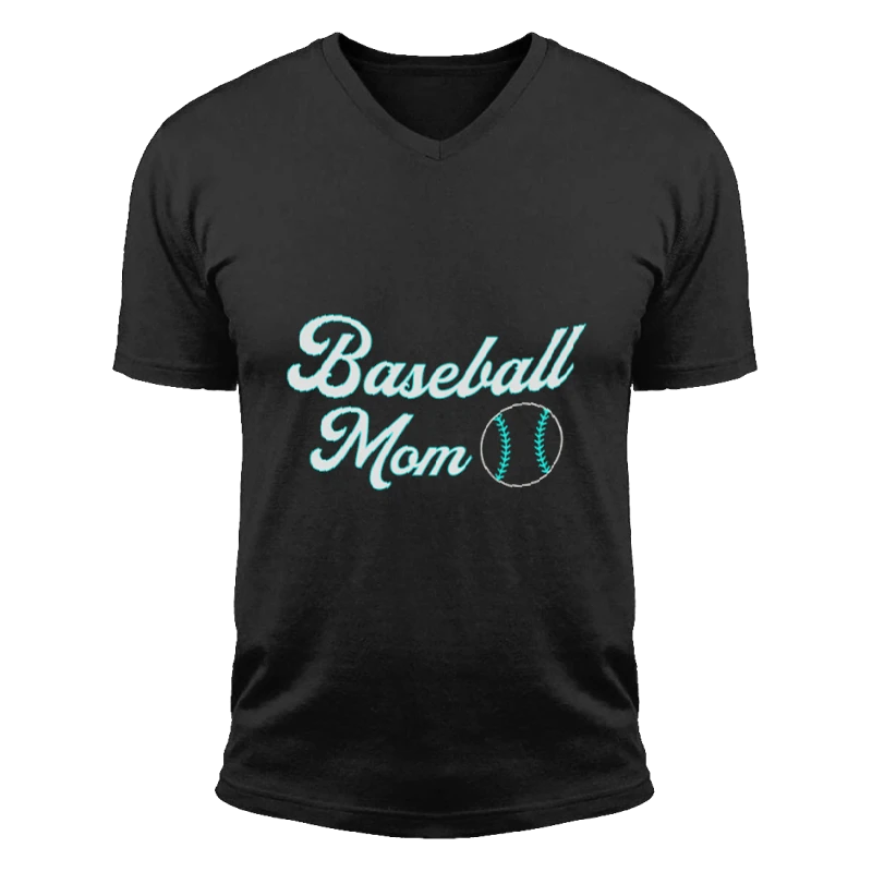 Baseball Mom Clipart, Game Day Mother's Day Mama Graphic- - Unisex Fashion Short Sleeve V-Neck T-Shirt