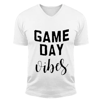 Game Day Vibes Tee, Football Mom T-shirt, Baseball Mom Shirt, Cute Sunday Football Tee, Sports Design T-shirt,  Sundays are for football Unisex Fashion Short Sleeve V-Neck T-Shirt