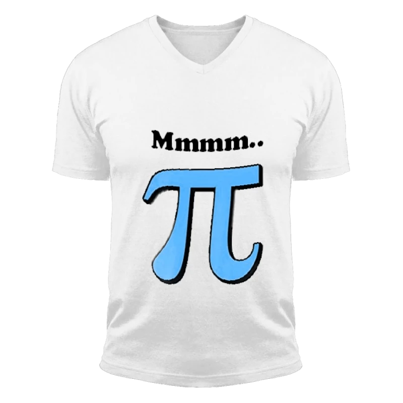 Funny PI Number ,PI number clipart, Funny math design-White - Unisex Fashion Short Sleeve V-Neck T-Shirt