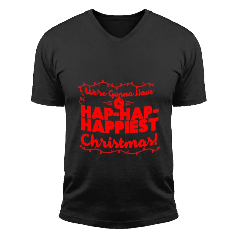 We are gonna have the happiest christmas, christmask clipart,happy christmas design- - Unisex Fashion Short Sleeve V-Neck T-Shirt