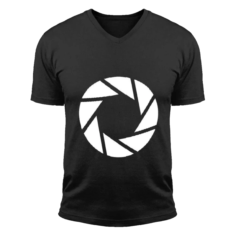 Aperture science Portal, Motif Printed Fun Design- - Unisex Fashion Short Sleeve V-Neck T-Shirt