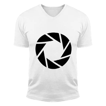 Aperture science Portal Tee,  Motif Printed Fun Design Unisex Fashion Short Sleeve V-Neck T-Shirt