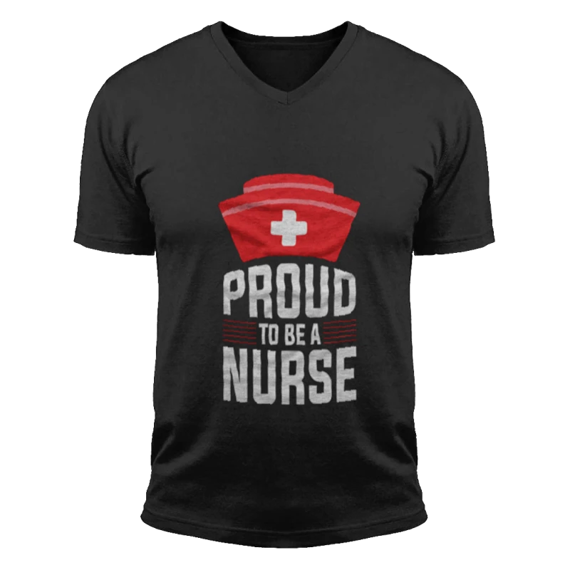 Proud To Be A Nurse Clipart, Nursing Pride Graphic, Nurse Design- - Unisex Fashion Short Sleeve V-Neck T-Shirt