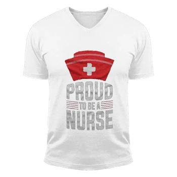 Proud To Be A Nurse Clipart Tee, Nursing Pride Graphic T-shirt,  Nurse Design Unisex Fashion Short Sleeve V-Neck T-Shirt