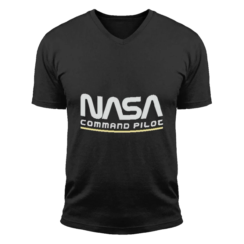 Nasa Command Pilot Design, Nasa Funny Pilot Graphic- - Unisex Fashion Short Sleeve V-Neck T-Shirt