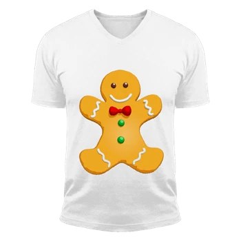 Gingerbread Man Graphic Tee,  Gingerbread man father day design Unisex Fashion Short Sleeve V-Neck T-Shirt