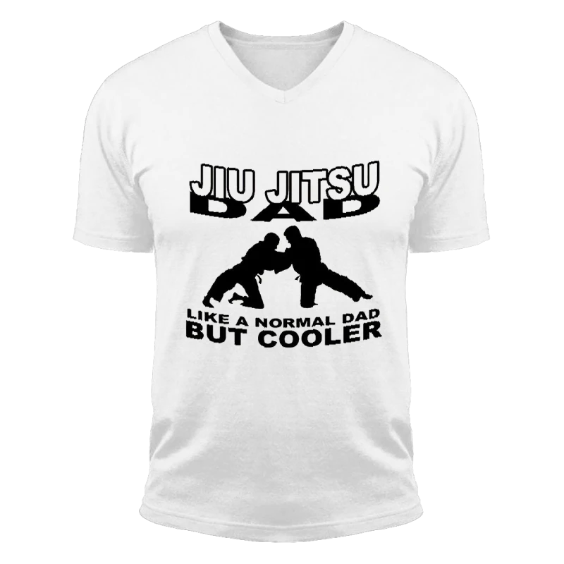 Jiu Jitsu Dad Design, Novelty Martial Arts Design, Jitsu clipart-White - Unisex Fashion Short Sleeve V-Neck T-Shirt