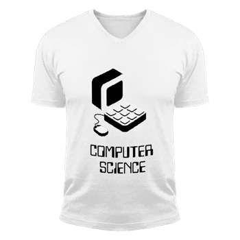 Computer Science Old School PC Tee, Coder Funny clipart T-shirt,  Computer clipart Unisex Fashion Short Sleeve V-Neck T-Shirt