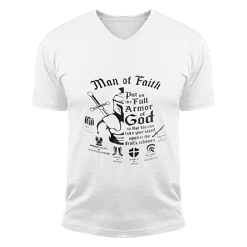 Armor Of God Tee, Christian Gift For Man T-shirt, Religious  For Men Shirt, Jesus  man Tee, Bible Verse T-shirt,  Mens Faith  Man Christian Unisex Fashion Short Sleeve V-Neck T-Shirt