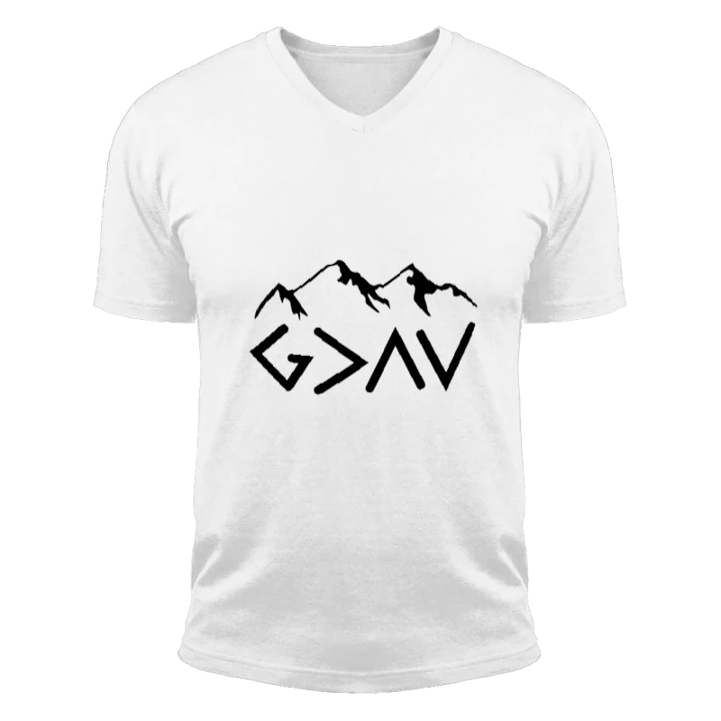 God Is Greater, Christian, God For Women, God For Men, God Is Greater Than The Highs And Lows-White - Unisex Fashion Short Sleeve V-Neck T-Shirt