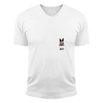 Custom Pet Shirt Pet Photo and  Name Custom Dog Tee, Personalized Dog T-shirt,  Custom Dog  Unisex Fashion Short Sleeve V-Neck T-Shirt