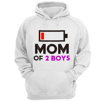 Mom of 2 Boys Tee, Gift from Son Mothers Day T-shirt,  Birthday Women Design Unisex Heavy Blend Hooded Sweatshirt