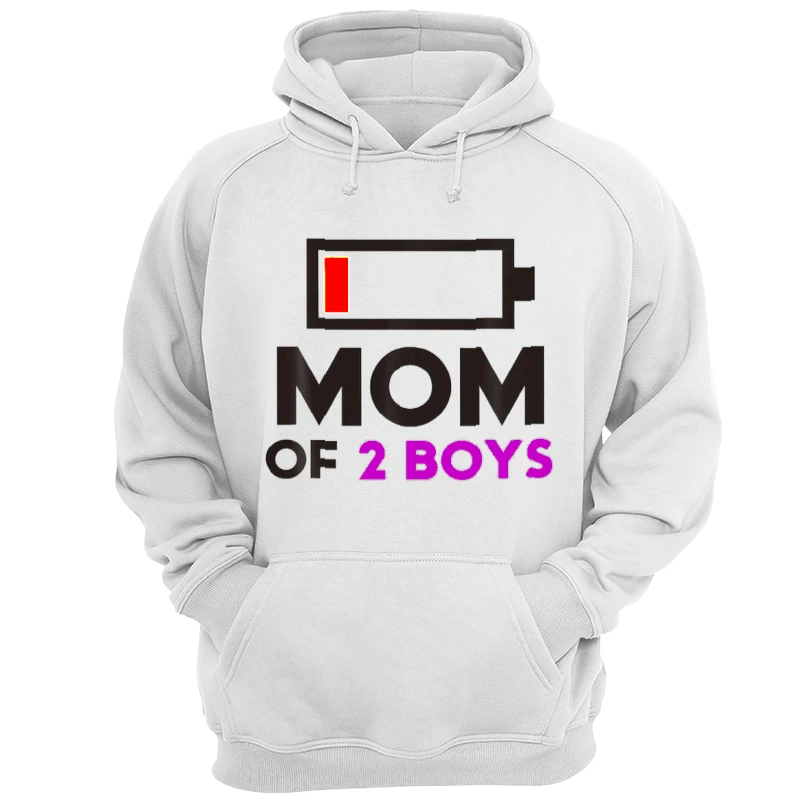 Mom of 2 Boys, Gift from Son Mothers Day, Birthday Women Design- - Unisex Heavy Blend Hooded Sweatshirt