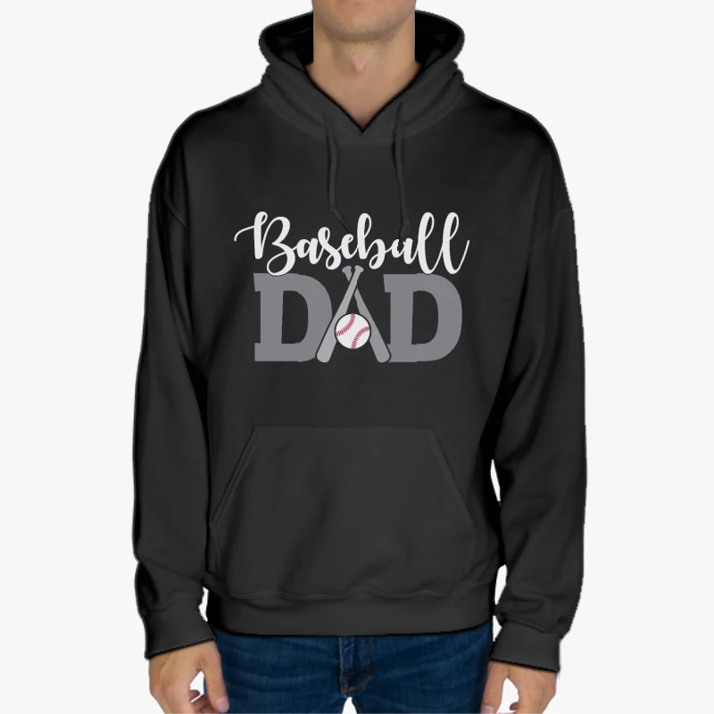 US BaseBall, Baseball Dad Design, Baseball Fan Dad, Dad Baseball Outfit, Fathers Day Gift For Baseball Dad, Gift For Baseball Dad, Sports Dad-Black - Unisex Heavy Blend Hooded Sweatshirt