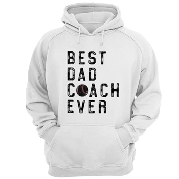 Best Dad Baseball Coach Ever Design Tee, Baseball Dad Coaches Graphic T-shirt,  Fathers Day Design Unisex Heavy Blend Hooded Sweatshirt