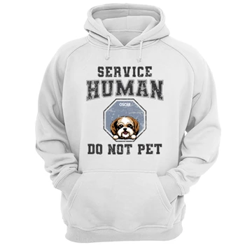 Personalized Service Human Do Not Pet Tee, Customized Sarcastic Dog Design T-shirt, Funny Dog Design Unisex Heavy Blend Hooded Sweatshirt