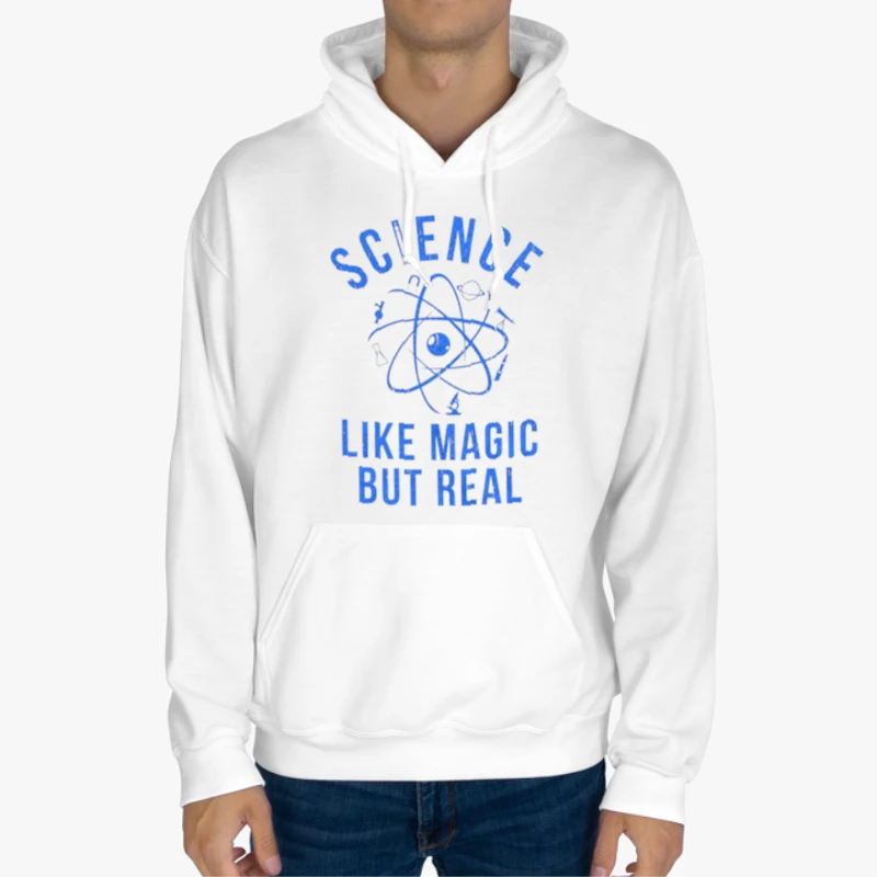 Science Like Magic But Real, Funny Nerdy Teacher-White - Unisex Heavy Blend Hooded Sweatshirt