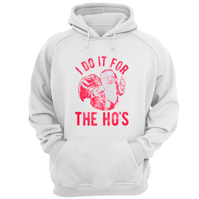 I do it for the ho, christmas clipart, christmas design- - Unisex Heavy Blend Hooded Sweatshirt