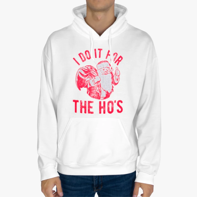 I do it for the ho, christmas clipart, christmas design-White - Unisex Heavy Blend Hooded Sweatshirt