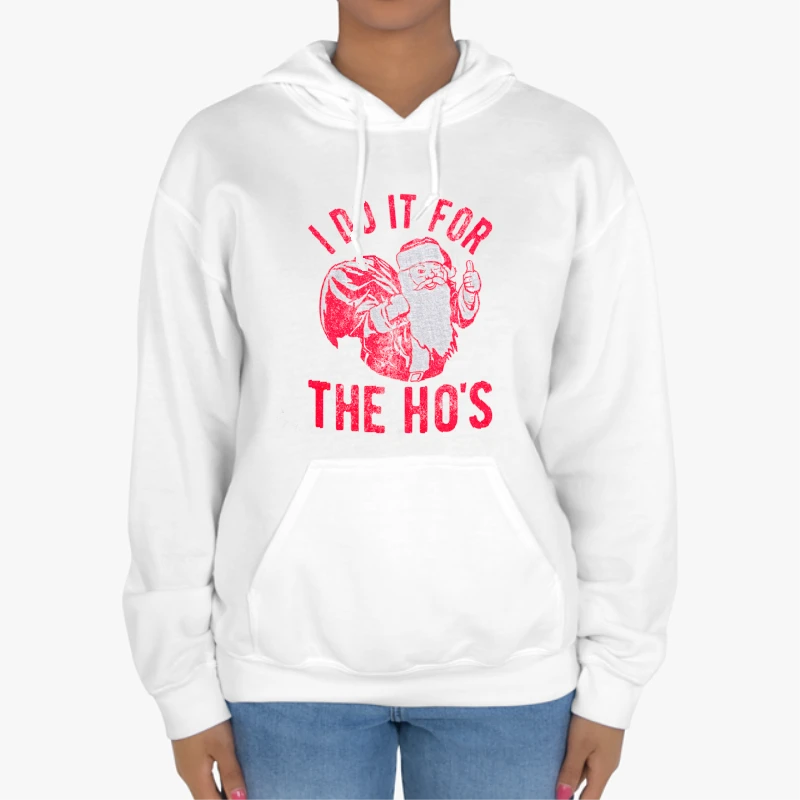 I do it for the ho, christmas clipart, christmas design-White - Unisex Heavy Blend Hooded Sweatshirt
