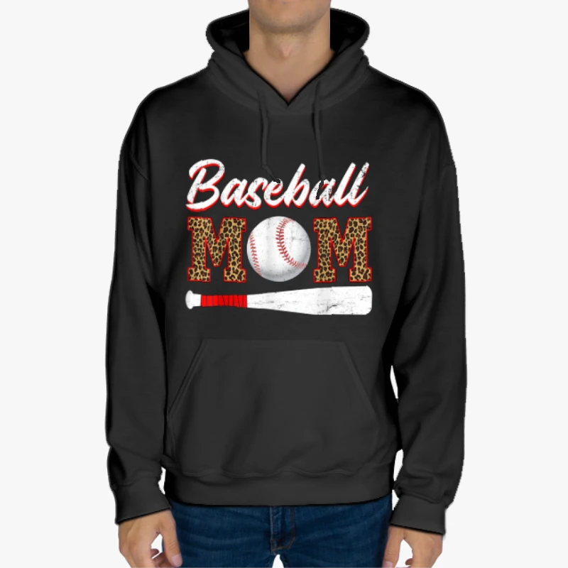 Baseball Mom Clipart, mother day Graphic, Baseball Mom Design-Black - Unisex Heavy Blend Hooded Sweatshirt