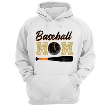 Baseball Mom Clipart Tee, mother day Graphic T-shirt,  Baseball Mom Design Unisex Heavy Blend Hooded Sweatshirt