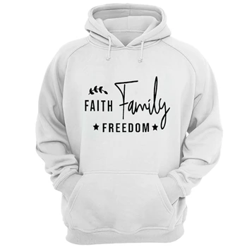 Faith Family Freedom Tee, Happy 4th Of July T-shirt, Independence Day Shirt, 4th of July Gift Tee,  Patriotic Unisex Heavy Blend Hooded Sweatshirt